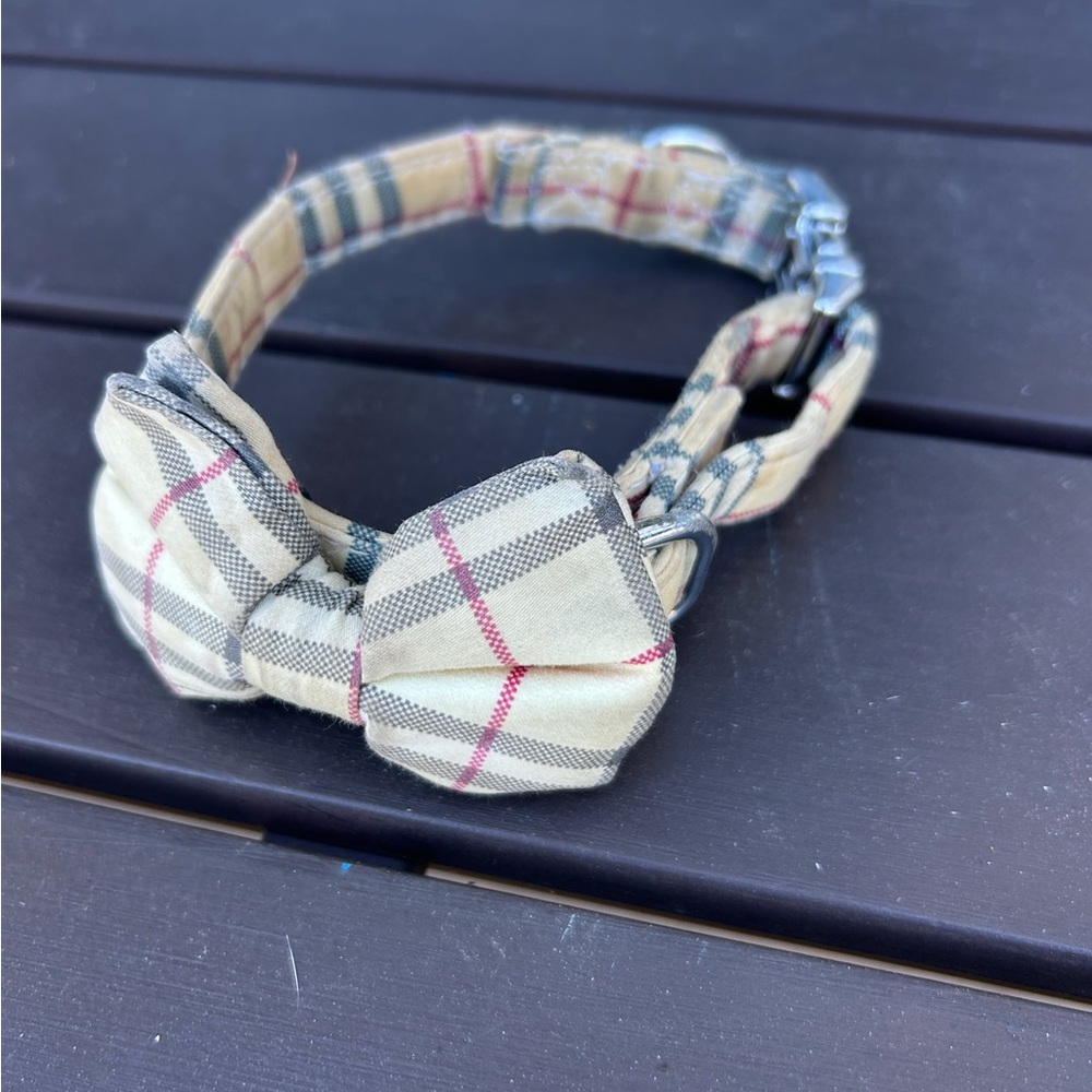PACK leashes yellow Plaid Bow Tie Dog Collar